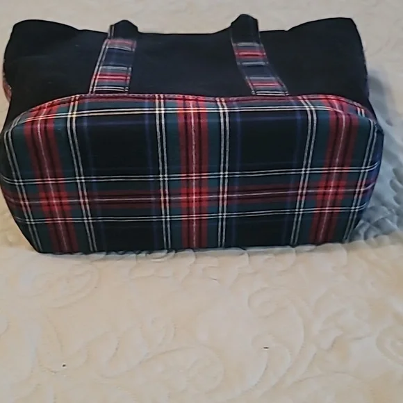 Polo by Ralph Lauren Black Tote with Red and Blue Plaid - Picture 3 of 6